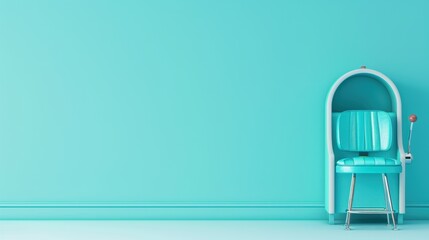 A stylish blue-themed casino slot machine, designed with a minimalist approach to emphasize simplicity and elegance. The image provides ample copy space for adding text or graphics.