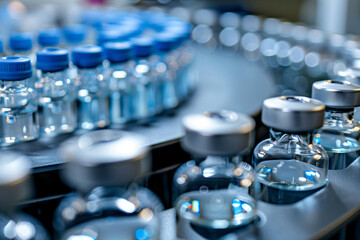 Industrial production of vaccines. For medical brochures and vaccination promotion