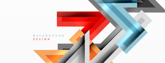 Line zig zag dynamic geometric abstract background. Colorful lines with shadow and light effects, various routes concept. Vector Illustration For Wallpaper, Banner, Background, Card