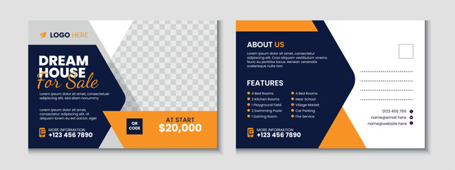 Real Estate Postcard Banner Template Design