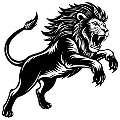 Silhouette of Courage, Brave and Power Lion