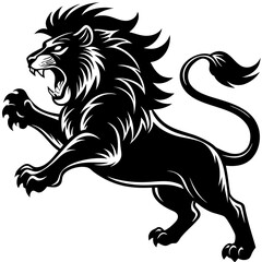 Silhouette of Courage, Brave and Power Lion