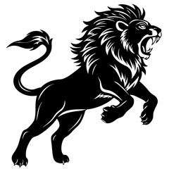 Silhouette of Courage, Brave and Power Lion