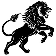 Silhouette of Courage, Brave and Power Lion