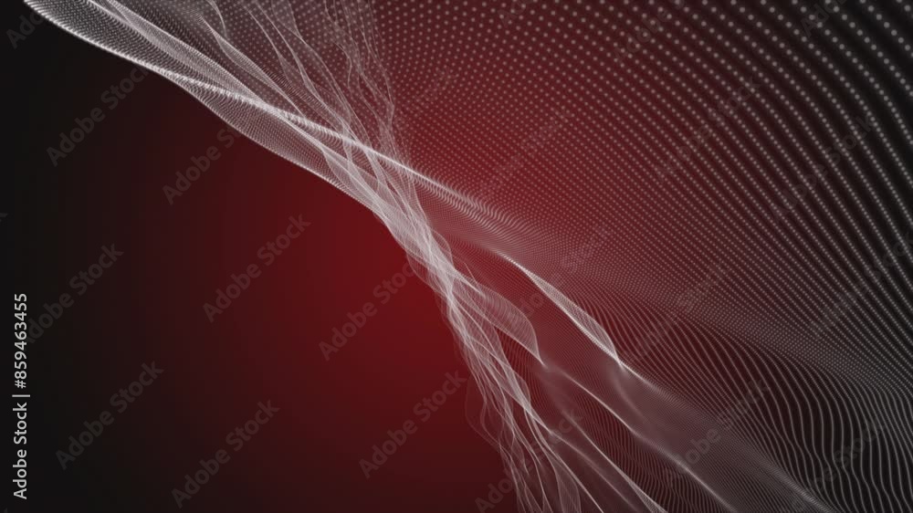 Poster Powerful video animation with particle wave object in slow motion and space for text, 4096x2304 loop 4K