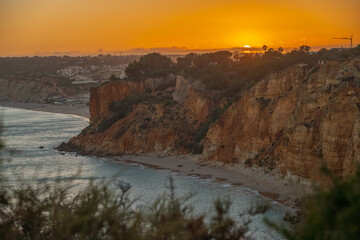 Fototapeta premium sunset over the city Lagos, Portugal