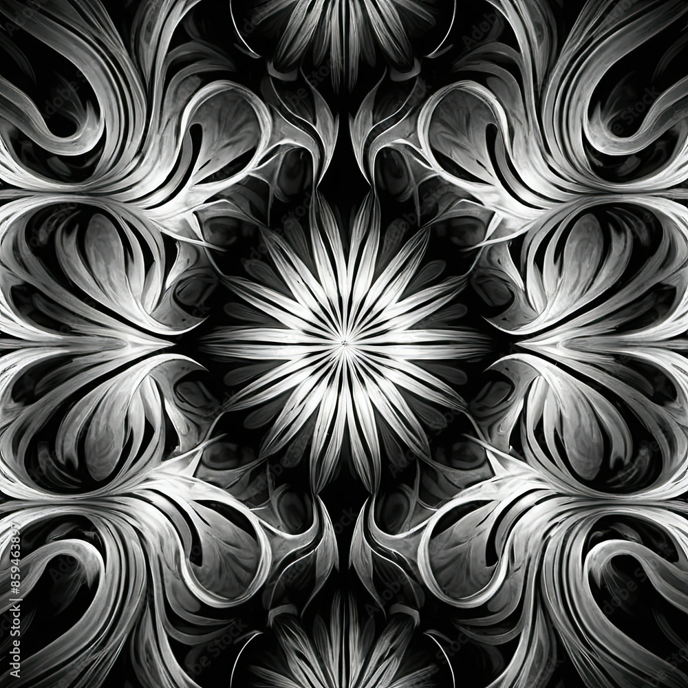 Wall mural abstract texture pattern, intricate details, high quality, digital art, black and white color, dynam - Wall murals