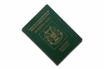 Passport from Burkina Faso isolated on a white background