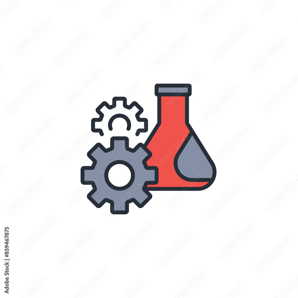 Poster experiment lab icon. vector.editable stroke.linear style sign for use web design,logo.symbol illustr