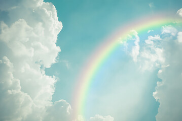 Celestial Rainbow and Cloud Formation in Vintage Filter
