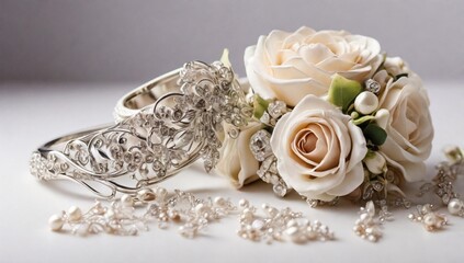 wedding details on white background