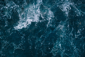 Calm Above Chaos, Aerial Perspective of Turbulent Ocean Waves