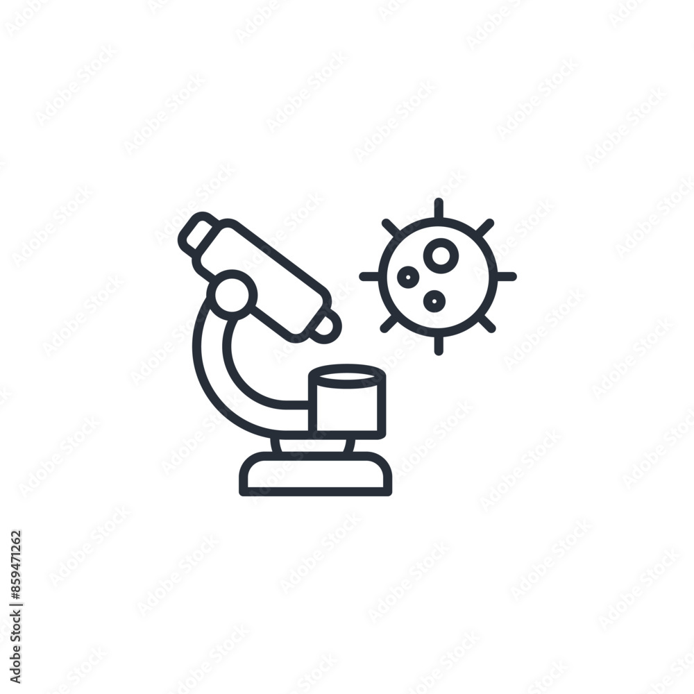 Poster microscope icon. vector.editable stroke.linear style sign for use web design,logo.symbol illustratio