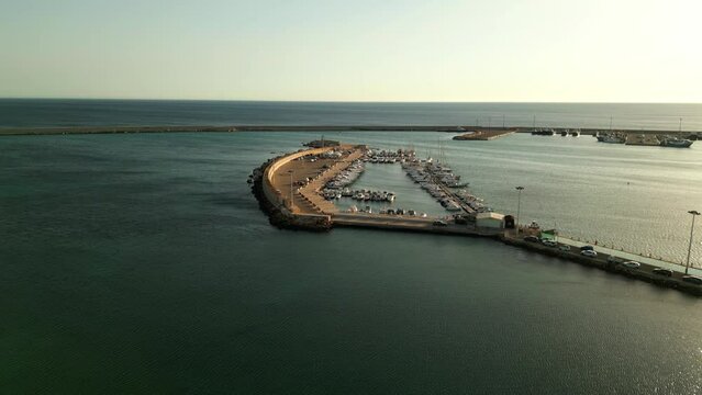 Aerial view with drone of Mazara del Vallo Sicily. Aerial view with drone of Lungomare Mazara del Vallo Trapani Sicily 