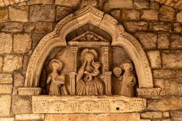 Fototapeta premium bas-relief at the entrance to the old town of Kotor Montenegro