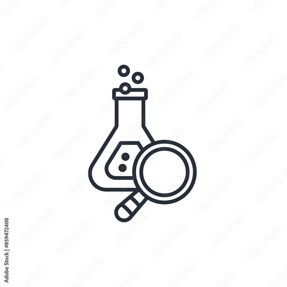 Poster printresearch lab icon. vector.editable stroke.linear style sign for use web design,logo.symbol illu