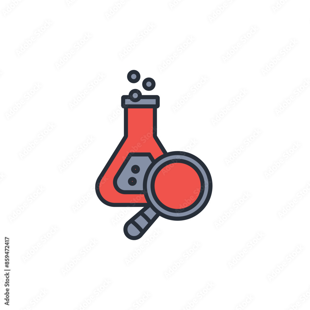 Poster printresearch lab icon. vector.editable stroke.linear style sign for use web design,logo.symbol illu