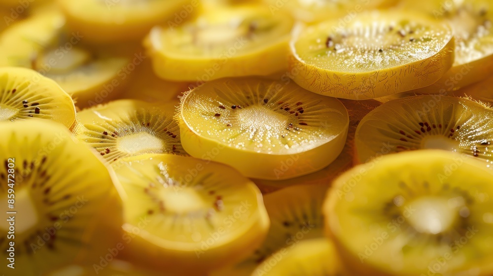 Canvas Prints the yellow kiwi slices