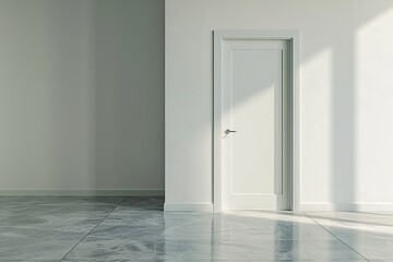 Stylish interior of modern white door