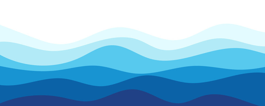 Sea waves layered vector background illustration and sea beach vector illustration.

