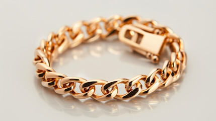 Obraz premium A gold chain bracelet with a clasp