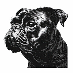 Obraz premium A black and white drawing of a bulldog dog