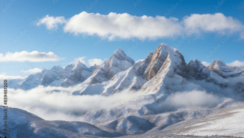 Poster snow covered mountains