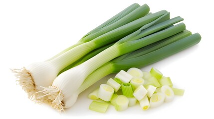 23. Leeks isolated arrangement