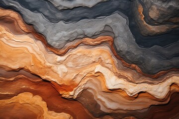 Obraz premium Closeup of textured stone surface with earthy tones, abstract, high resolution, realistic