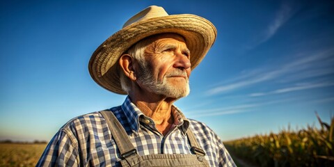 Fototapeta premium Portrait of a Farmer in a Field