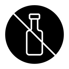 No Alcohol Vector Glyph Icon