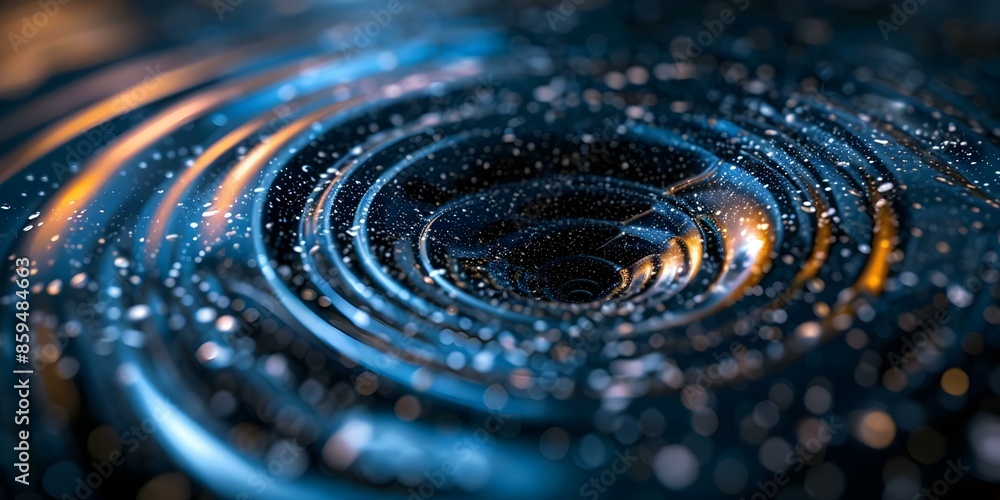Poster abstract patterns and swirling vortexes draw users into hypnotic digital journey. concept abstract a