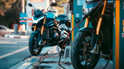 Obraz premium close up engine Motorbike charge Generative AI