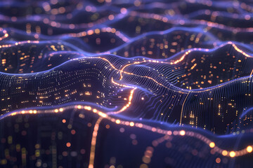 A digital brain with neural connections.


