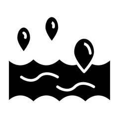 Ocean Vector Glyph Icon