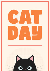 Cat day poster. International cat day cover