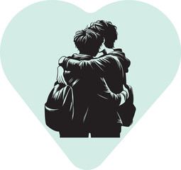 Happy Friendship Day Silhouette art