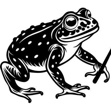 recommend clip art: Hand Drawn Frog Silhouette Isolated On White Background. Vector Illustration In Flat Style