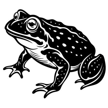 recommend clip art: Hand Drawn Frog Silhouette Isolated On White Background. Vector Illustration In Flat Style