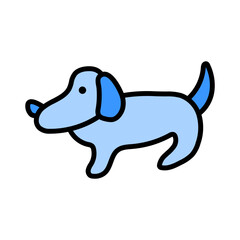 Cute Dog Blue Filled