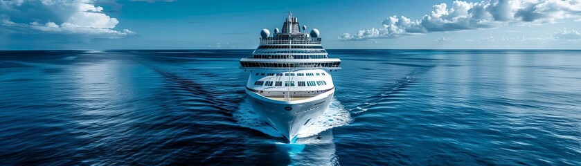 Naklejka premium Global trade negotiations on a sleek, modern cruise ship, SEO business trends, cruise ship