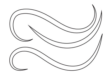 Swirling line, gust of wind or air motion doodle