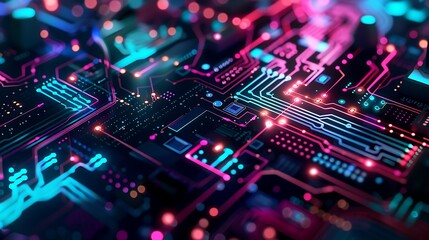 Fototapeta premium Futuristic 3d gaming abstract background with Caracter and glowing lines for desktop wallpaper