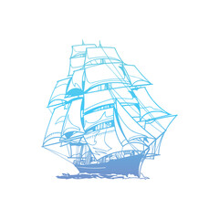 war sailing ship vector design