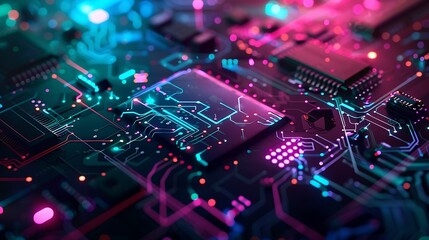 Obraz premium Futuristic 3d gaming abstract background with Caracter and glowing lines for desktop wallpaper