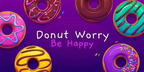 Colorful Donuts with Uplifting Message in Vibrant Design, spreading joy and positivity