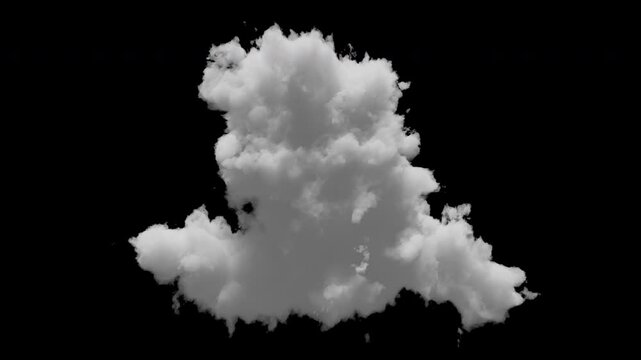 3D big cloud with alpha channel and looping animation. Slowly transforms in space
