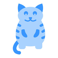 Cute Cat Blue Flat