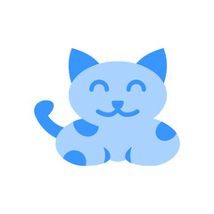 Cute Cat Blue Flat
