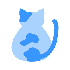 Cute Cat Blue Flat